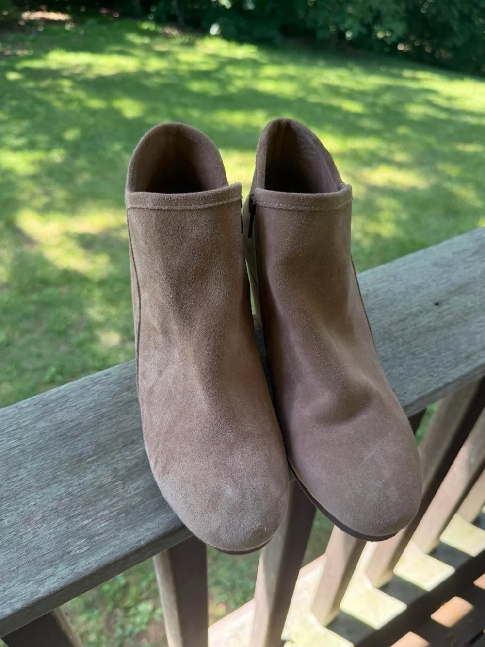 Chocolat Blu Taupe Suede Ankle Booties